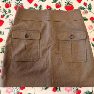 LOFT Olive Mini Skirt with Pockets